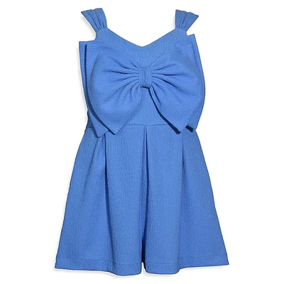 Girl's Sleeveless Bow-Front Romper