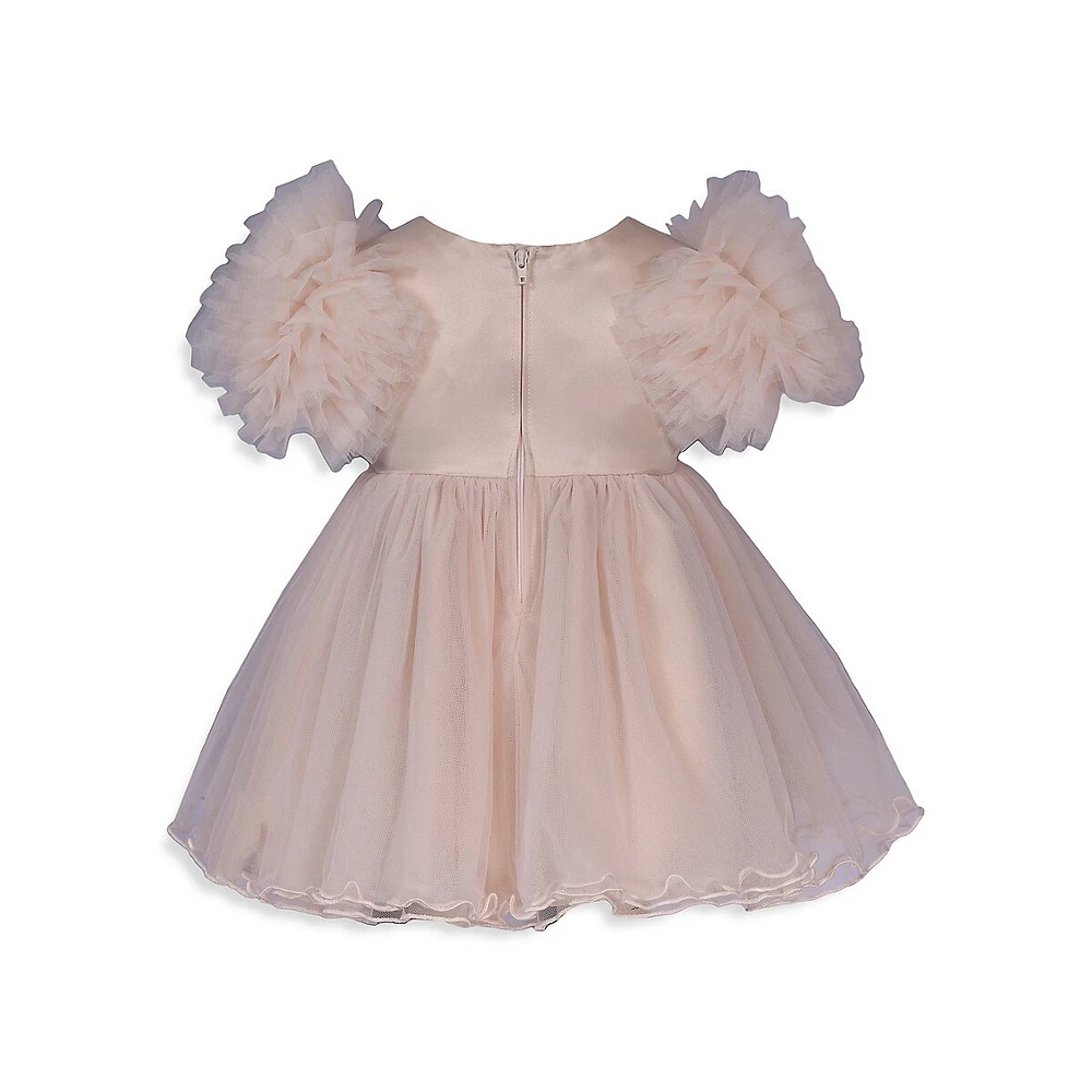 Baby Girl's Ruffle-Sleeve Mesh Tutu Dress