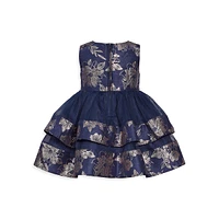 Baby Girl's Sleeveless Foiled Tiered Dress