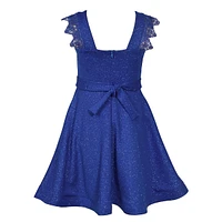 Girl's Sparkle Knit Tiered Dress