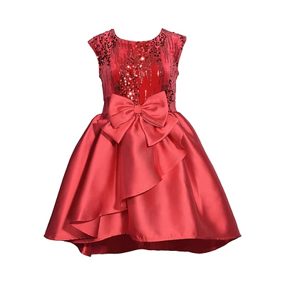 Girl's Sequin Velvet Mikado Dress