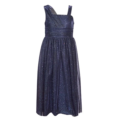 Girl's Grecian-Style Glitter Gown