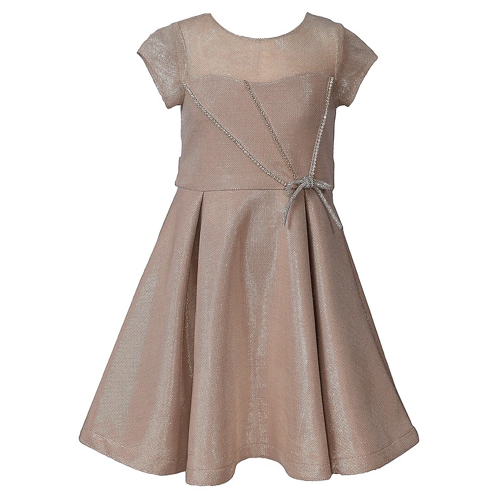 Girl's Bonded Glitter Skater Dress