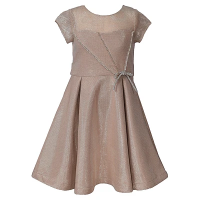 Girl's Bonded Glitter Skater Dress