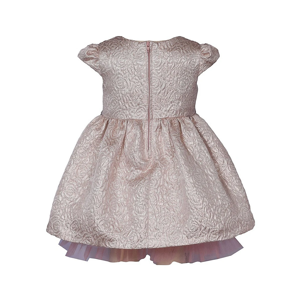 Baby Girl's Metallic Jacquard Dress & Bloomer Set