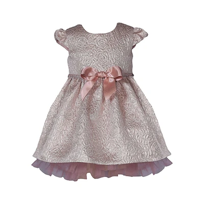 Baby Girl's Metallic Jacquard Dress & Bloomer Set