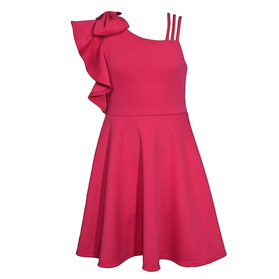 Robe asymétrique en crêpe de plongée pour fille