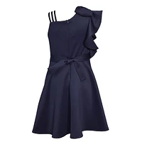 Girl's One-Shoulder Scuba Crepe Dress
