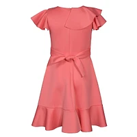 Girl's Side-Ruffle Skater Dress