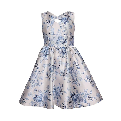 Robe de soirée en mikado à motif floral pour fille