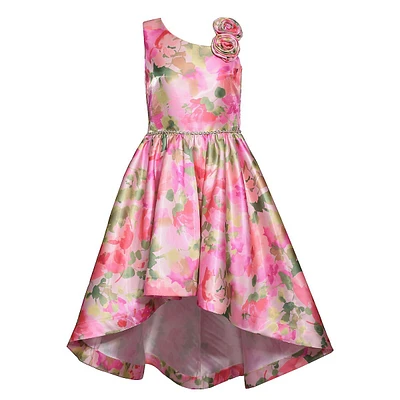 Robe de soirée en mikado fleuri pour fille