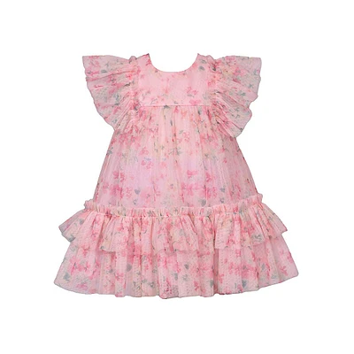 Ensemble robe et bloomer en maille à imprimé floral pour bébé fille