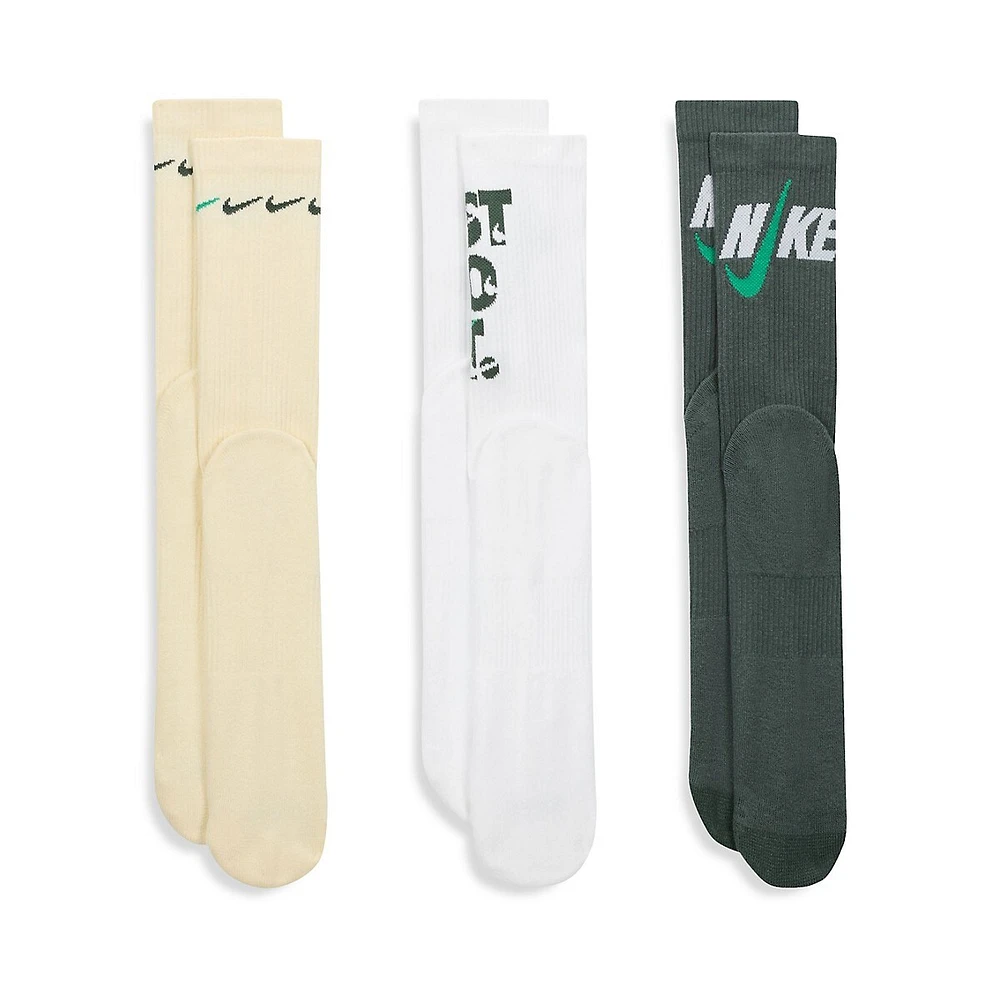 Men's 3-Pack Everyday Plus Cushioned Training Crew Socks