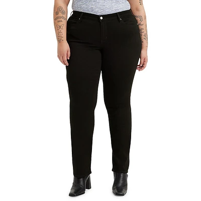 Plus 314 Shaping Straight Jeans Soft Black