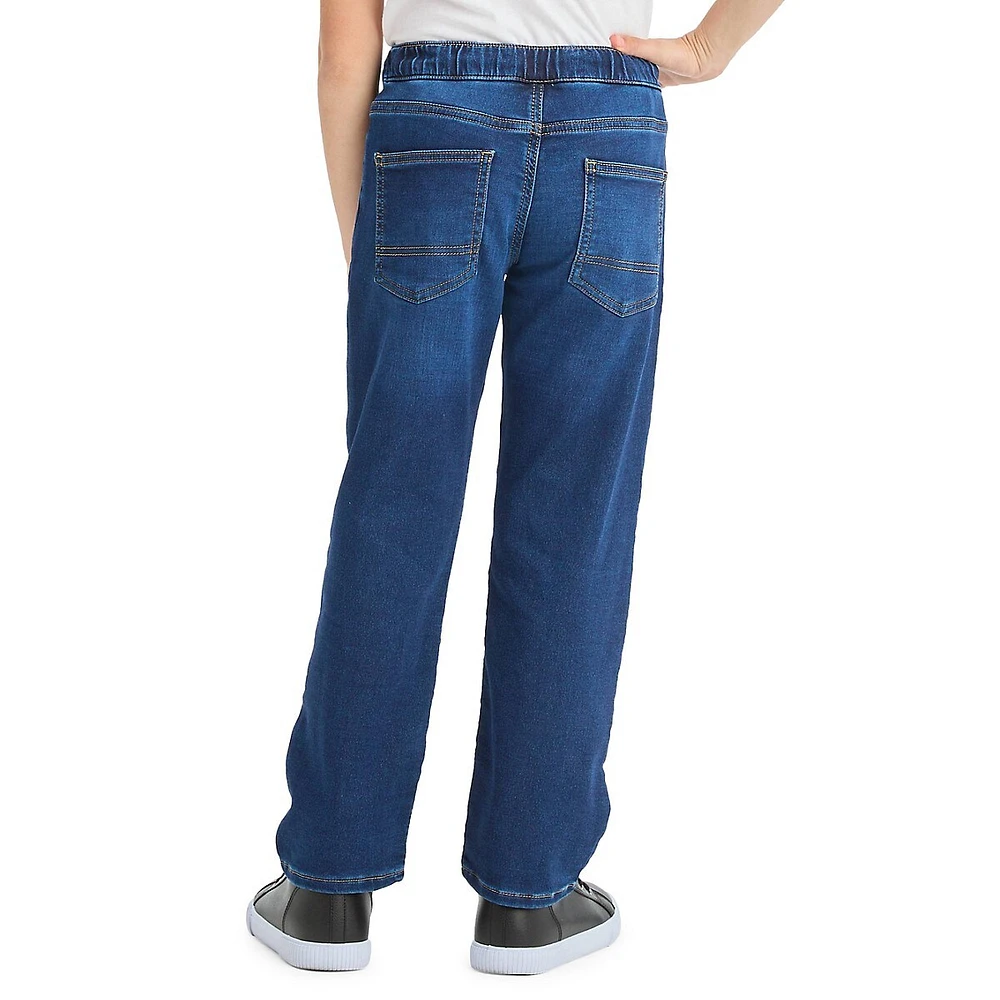 Boy's Athletic Straight Pull-On Jeans