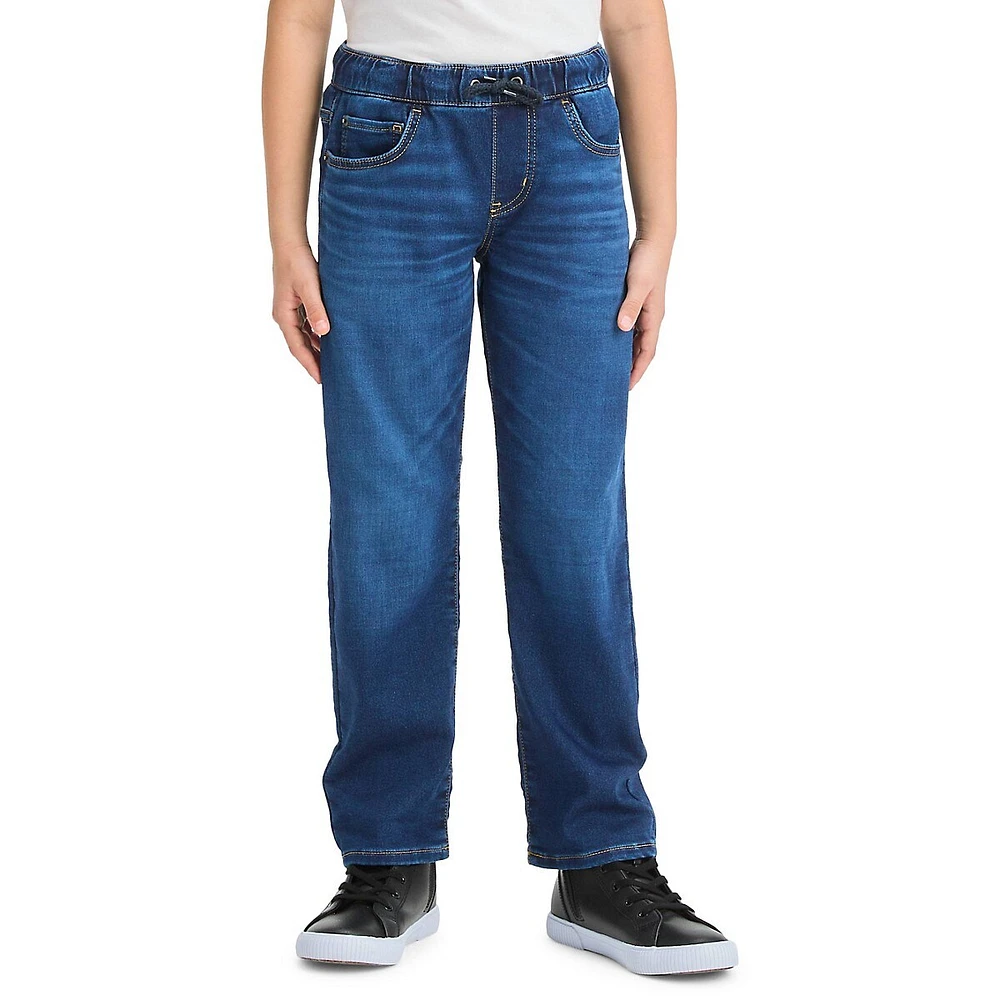 Boy's Athletic Straight Pull-On Jeans