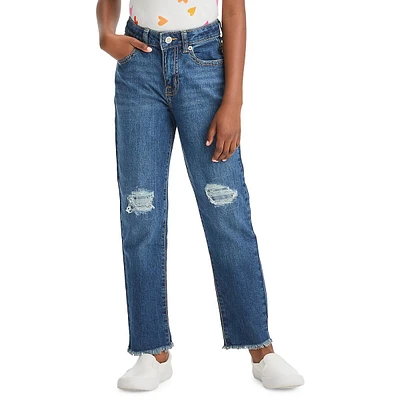 Girls' High-Rise Ankle Straight Jeans
