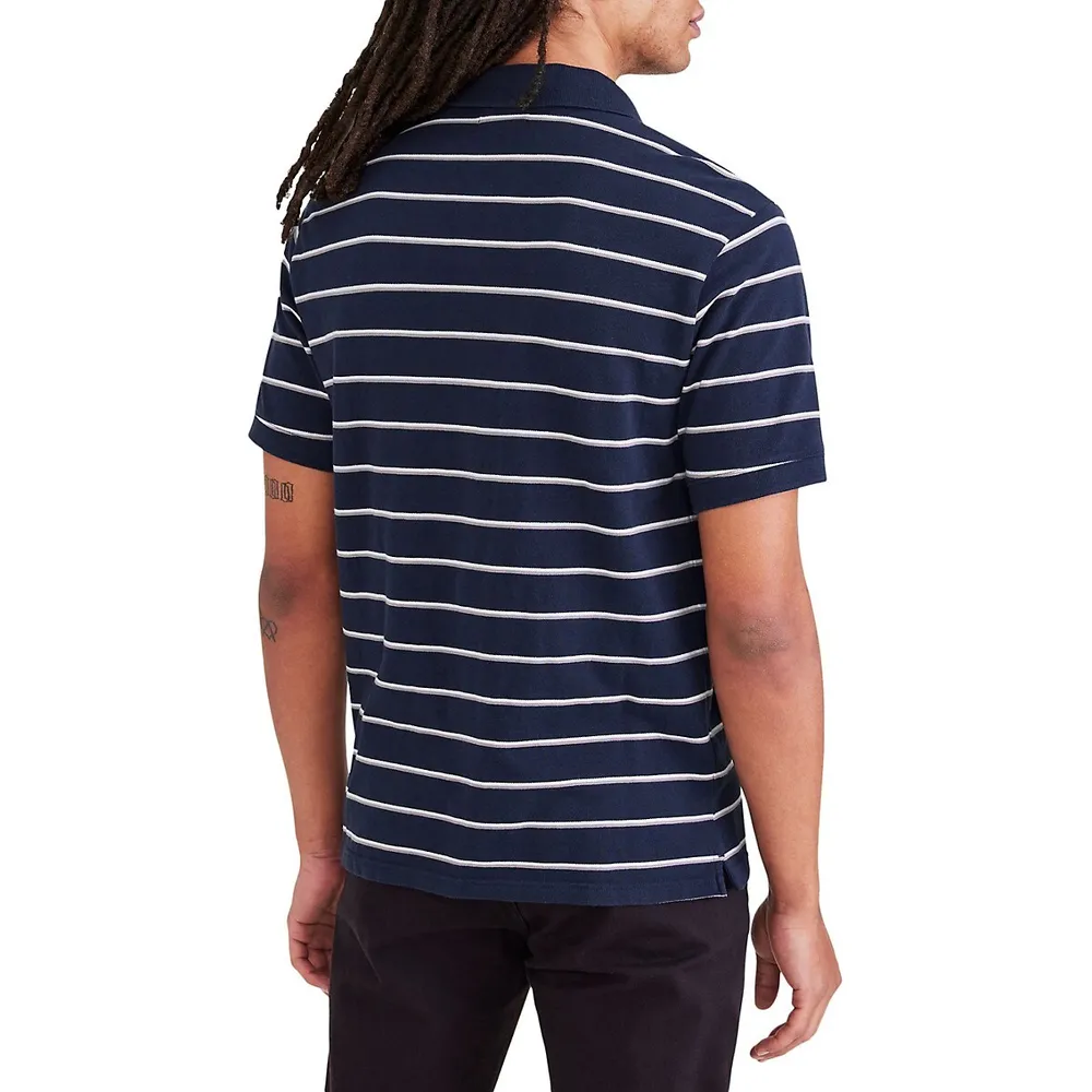 Rib-Collar Slim-Fit Polo Shirt
