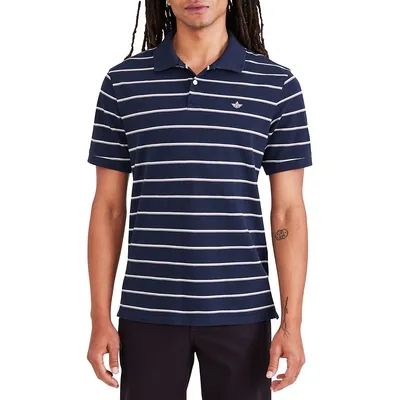Rib-Collar Slim-Fit Polo Shirt
