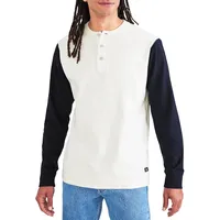 Long-Sleeve Colourblock Henley Regular-Fit Shirt