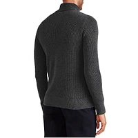 Pull col roulé en mélange de coton