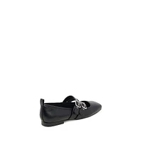 Ashlyn Square-Toe Leather Mary-Jane Flats