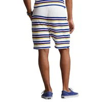 Striped Terry Drawstring Shorts