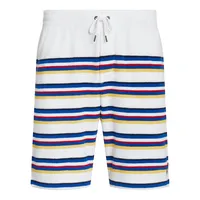 Striped Terry Drawstring Shorts