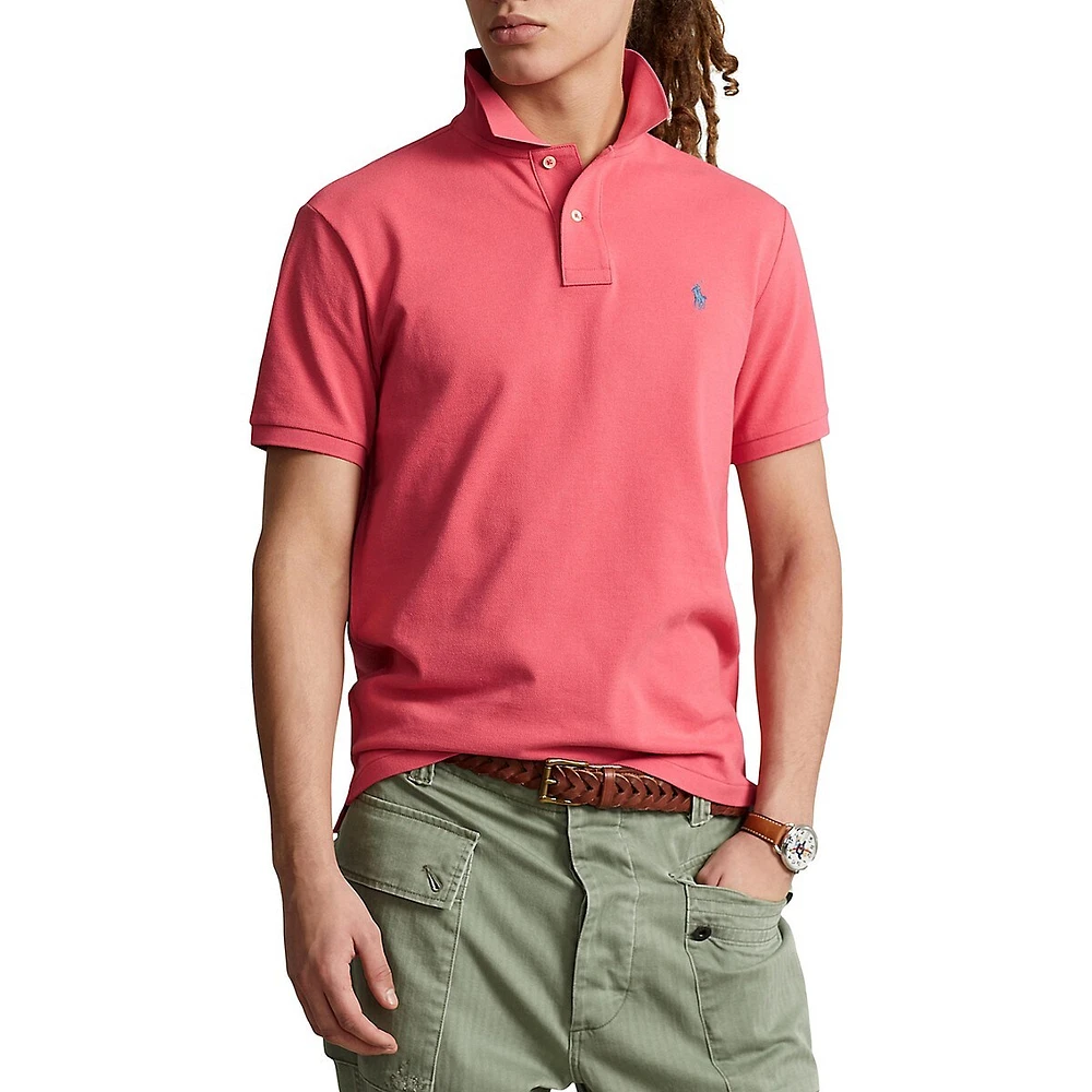 Custom Slim-Fit Mesh Polo Shirt