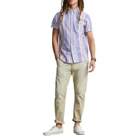 Classic-Fit Short-Sleeve Striped Oxford Shirt