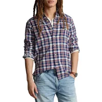 Classic-Fit Madras Plaid Shirt