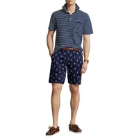 Classic-Fit Sailboat-Print Chino Shorts