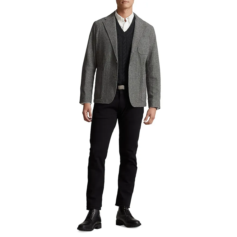 Modern-Fit Herringbone Sportcoat