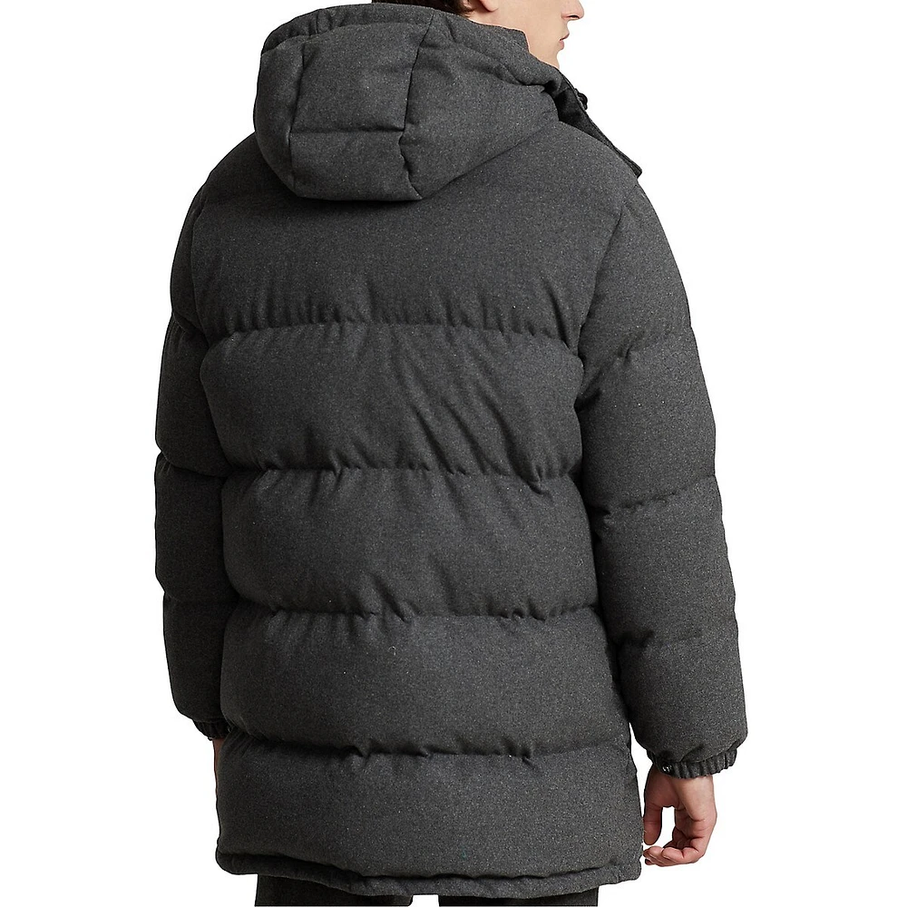 Water-Resistant Wool-Blend Down Jacket