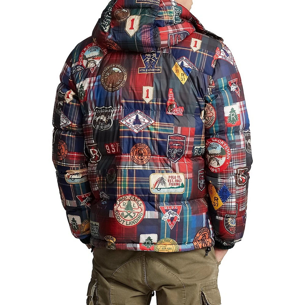 Manteau hydrofuge en duvet à imprim