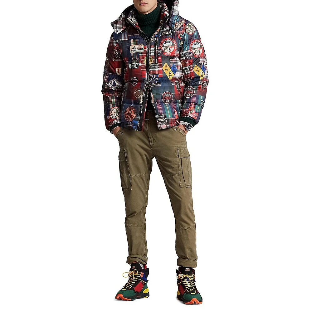 Manteau hydrofuge en duvet à imprim