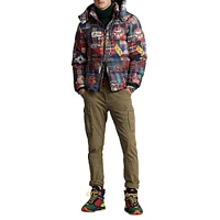Manteau hydrofuge en duvet à imprim