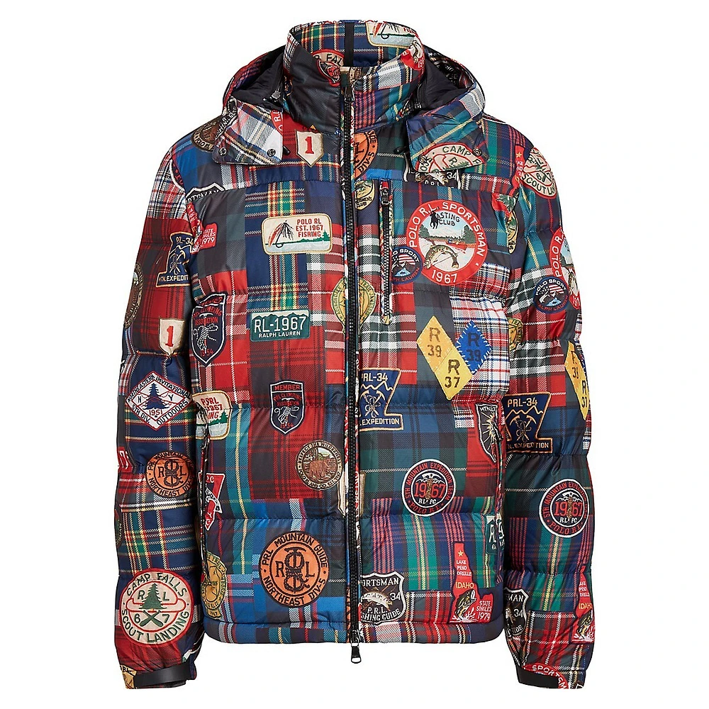 Manteau hydrofuge en duvet à imprim