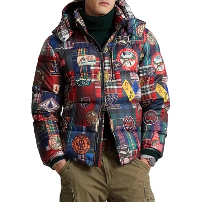 Manteau hydrofuge en duvet à imprim