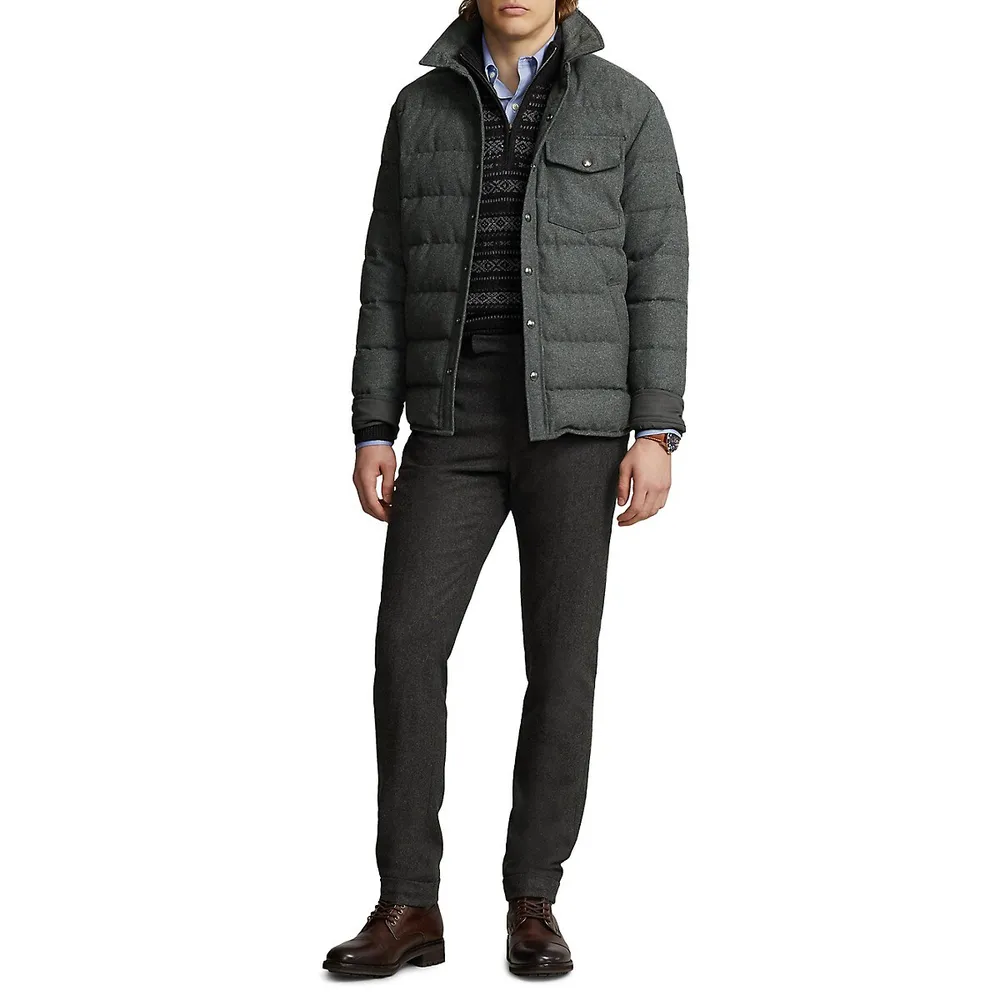 Wool-Blend Down-Fill Quilted Jacket