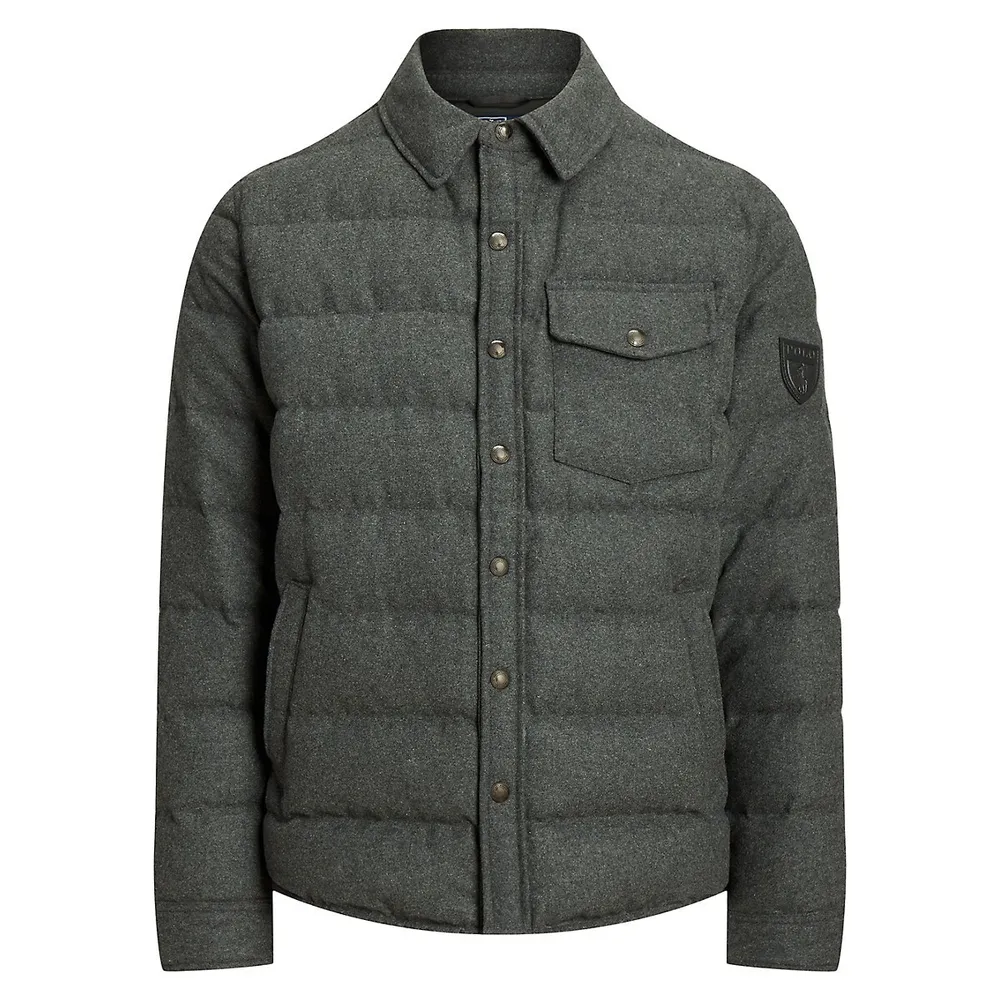 Wool-Blend Down-Fill Quilted Jacket
