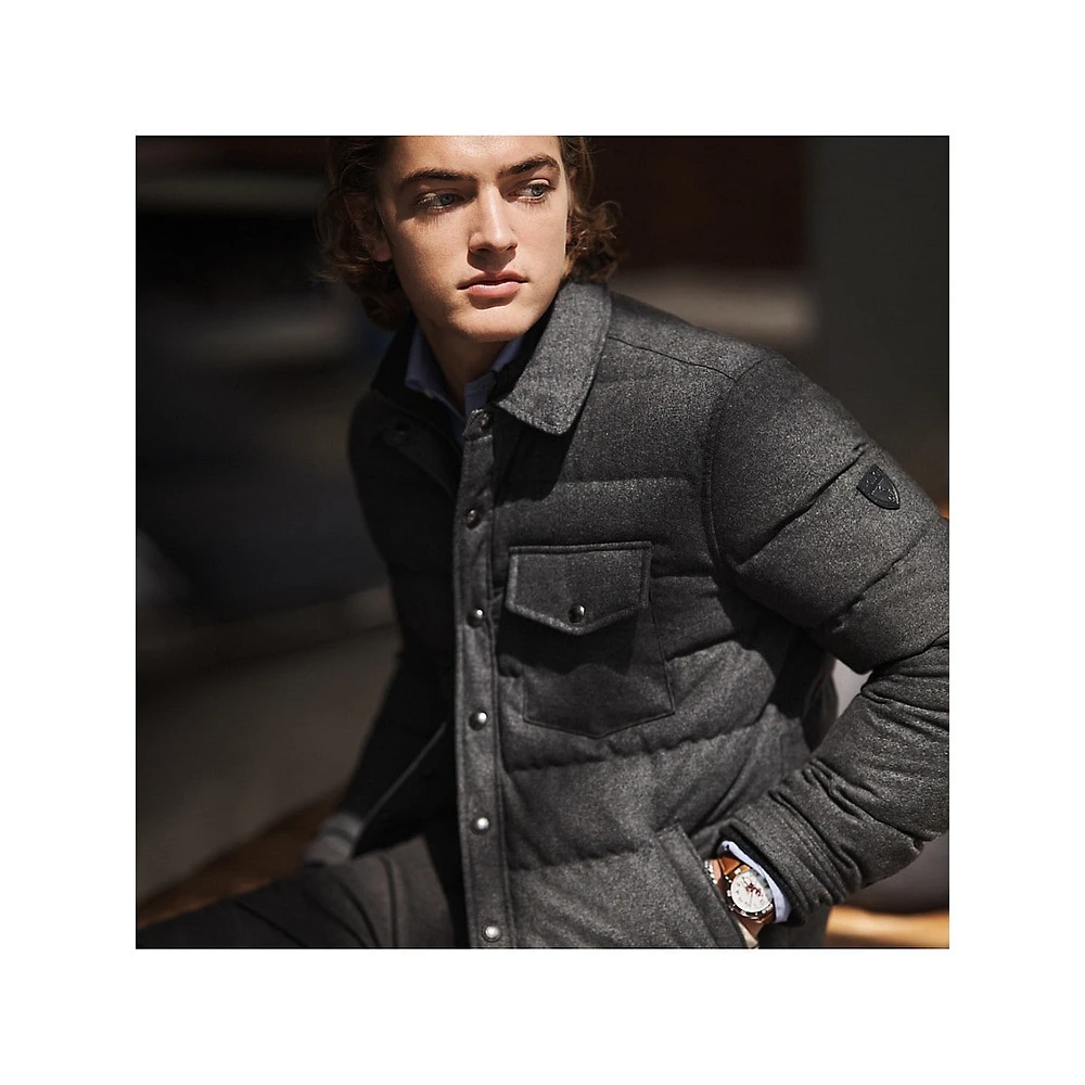 Wool-Blend Down-Fill Quilted Jacket