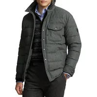Wool-Blend Down-Fill Quilted Jacket