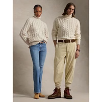 Cable-Knit Wool-Cashmere Turtleneck Sweater