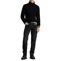 Cable-Knit Wool & Cashmere Turtleneck Sweater