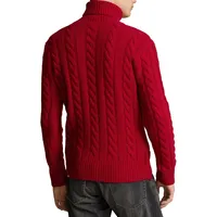 Cable-Knit Wool & Cashmere Turtleneck Sweater