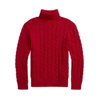 Cable-Knit Wool & Cashmere Turtleneck Sweater