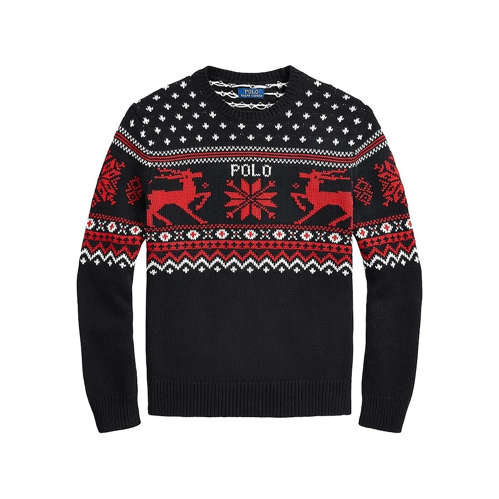 Reindeer Cotton-Cashmere Sweater