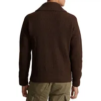 Wool-Blend Shawl-Collar Cardigan