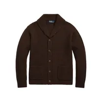 Wool-Blend Shawl-Collar Cardigan